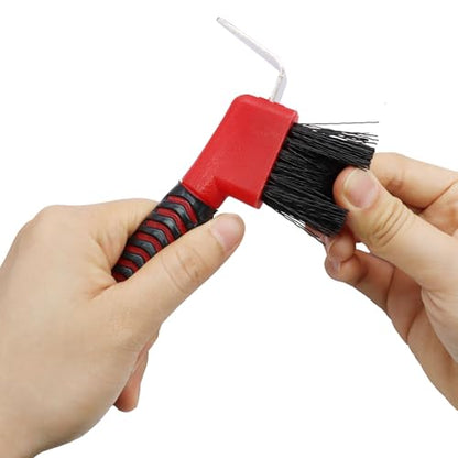 Hoof Pick Brushes, Soft Touch Rubber Handle Portable Hoofpick, Stiff Hoof Pick for Horse Care, Groomers (Red) - color: Red