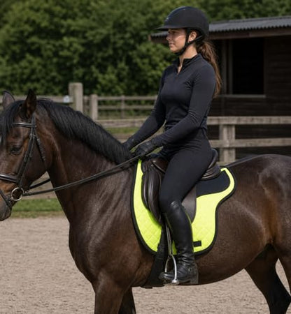 Horse English Quilted Contoured Padded All-Purpose Trail Saddle Pad 72184GR - color: Lime Green