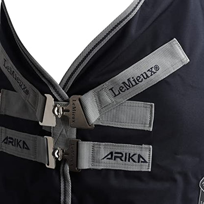 LeMieux Arika Featherweight 0g Turnout Blanket - 900Denier Breathable Waterproof Outer - Detachable Neck Included - Navy - 81" - size: 81"