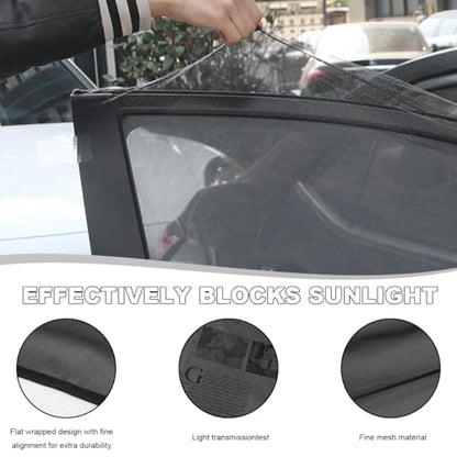 2 PCS Car Window Shades, Stretchy Mesh Front Rear Side Window Sun Shades for Heat Block UV Protection, Universal Breathable SUV Window Screen Covers to Keep Your Cars Cool (SUV, Rear) - color: SUV, size: 2 PCS (Rear)