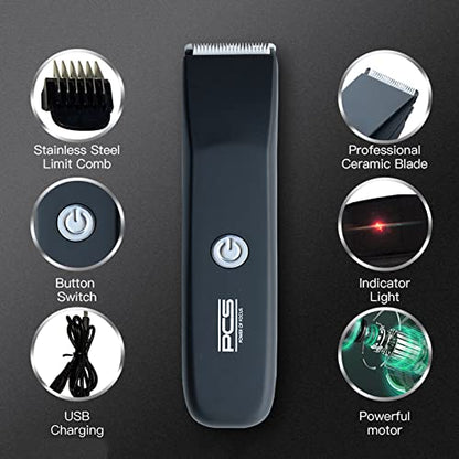 Waterproof Dog Clippers Professional for Grooming,Electric Pet Shaver Rechargeable with Ceramic Blade,Pet Grooming Hair Clippers Set for Dogs Cats,White