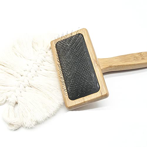 2 Pieces Wooden Carding Brushes Needle Felting Cleaner Comb with Handle - color: Large