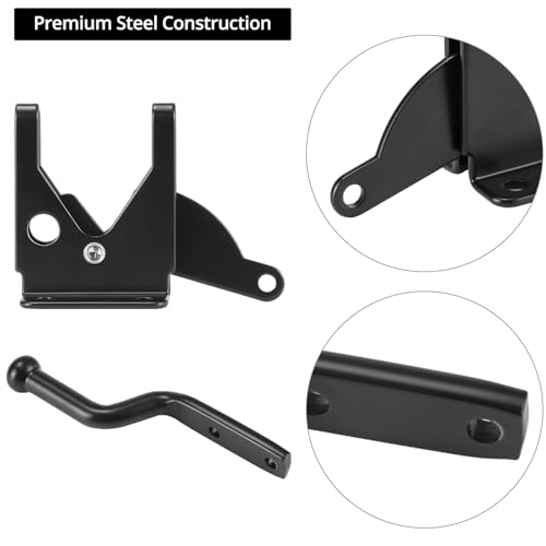 QWORK Self Locking Automatic Gravity Lever Fence Gate Latch – 2 Pack Heavy-Duty Steel – Quick Installation for Versatile Use on Wood/Metal Gates