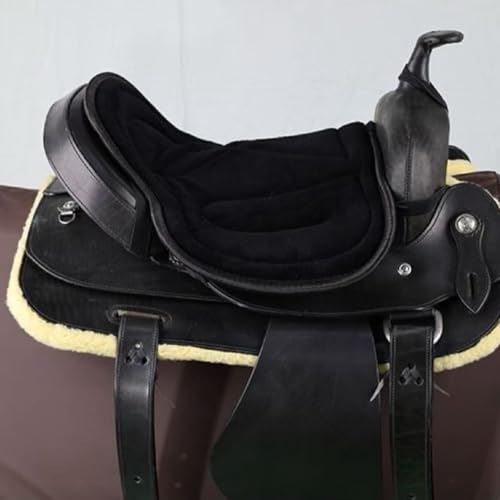Saddle Tush Cushion Western Long Saddle Pad Horse Riding Seat Saddle Cushion Pad - color: Black style