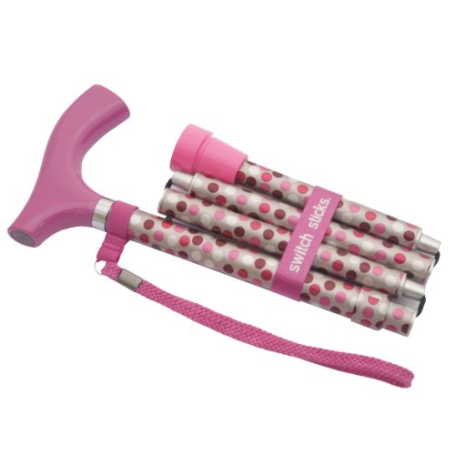 Switch Sticks Folding Walking Cane For Women & Men - color: Hot Pink
