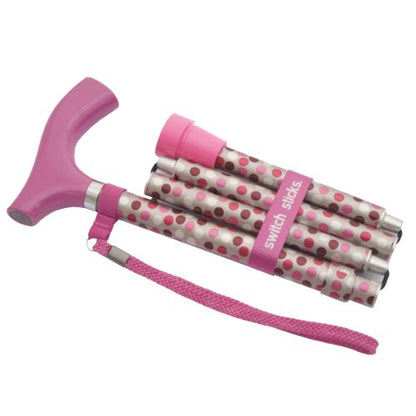 Switch Sticks Folding Walking Cane For Women & Men - color: Hot Pink