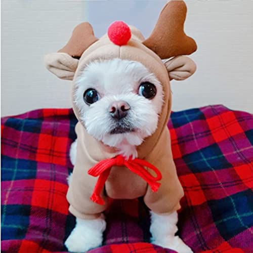 Pet Clothes Dogs Hoodie Sweatshirt - Elk Fruit Shape Cold Weather Clothes - color: Elk, size: L