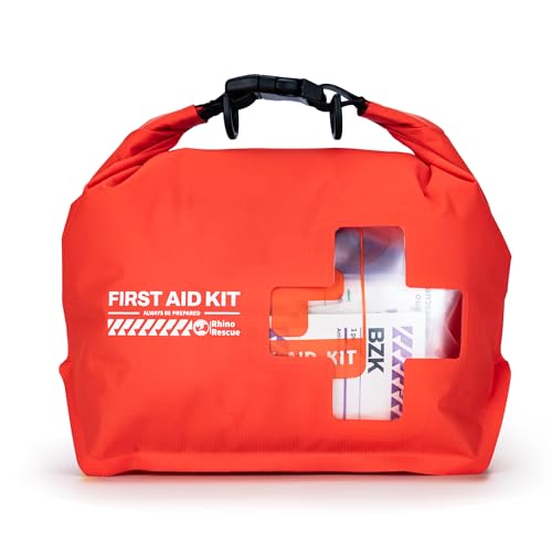 RHINO RESCUE Bundle - Pet First Aid Kit, Emergency Medical Supplies for Dogs & Cats, Safety Essentials Pack with Thermometer+Waterproof First Aid Kit, Lightweight Boat Dry Bag