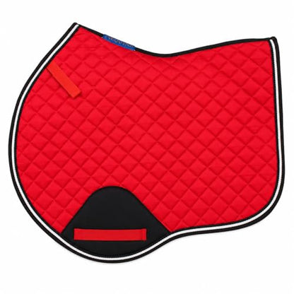 Horse Equine Contoured English Quilted Cotton All Purpose Saddle Pad 72TS37 - color: Red