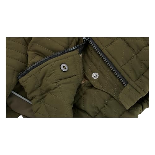 Warm Dog Coat Double Layers Dog Vest, 4 Legs Covered Windproof Waterproof Reflective, Olive S - color: Olive, size: S (back 11")