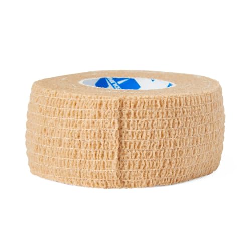 Medline Non-Sterile Self Adherent Cohesive Bandages, Tan, 1" x 5 yds., (2.5 cm x 4.6 m), Not Made from Natural Rubber Latex, Pack of 30 - size: 30 Count (Pack of 1)