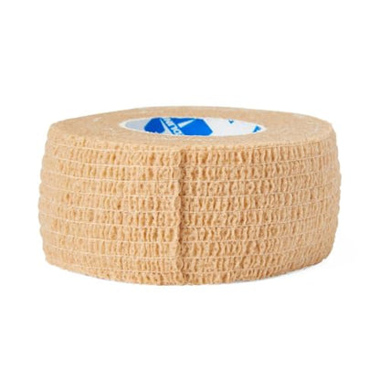 Medline Non-Sterile Self Adherent Cohesive Bandages, Tan, 1" x 5 yds., (2.5 cm x 4.6 m), Not Made from Natural Rubber Latex, Pack of 30 - size: 30 Count (Pack of 1)