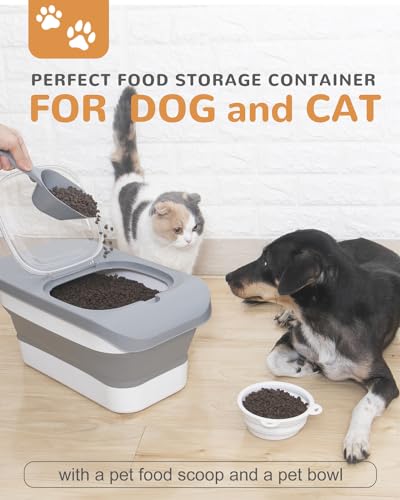 10-13 Lbs Dog Food Storage Container,Collapsible Dog Food Container - color: Grey/10-13 Lbs