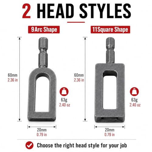 2 Pcs Electric Drill Wire Twisting Tool for Drill, Multifunctional Iron Wire Twister/Knotter with 1/4" Hex Shank, for Fencing, Rebar Tying, and Construction, Alloy Steel