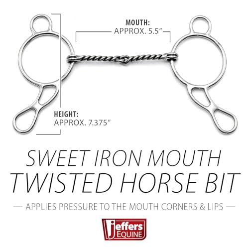 Jeffers Equine Horse Bits, Durable Training Horse Tack, Western Riding Equipment, Equestrian Accessories - style: Twisted Sweet Iron Bit