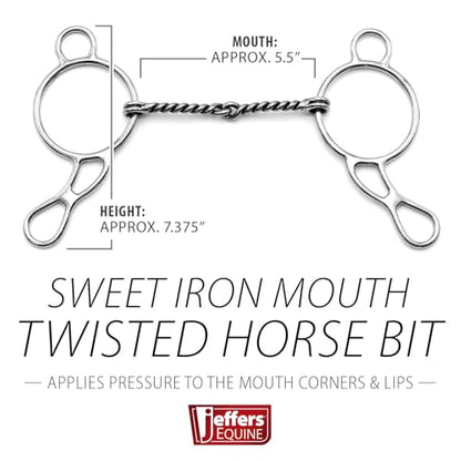 Jeffers Equine Horse Bits, Durable Training Horse Tack, Western Riding Equipment, Equestrian Accessories - style: Twisted Sweet Iron Bit