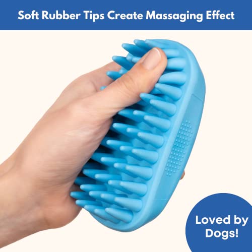 Rubber Curry Brush for Dogs - Soft Deshedding Brush for Short Hair