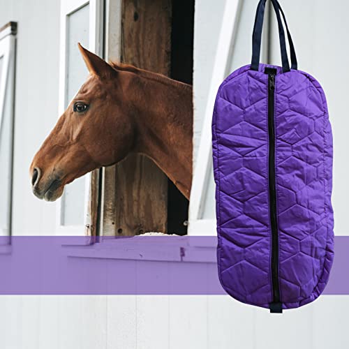 Bridle Bag for Horses, Durable Nylon Bridle Halter Bag with 3 Layers Padded Horse Tack Carry Bag-Large Capacity Protect Tack - color: Purple