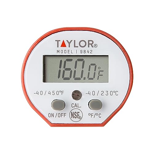 Taylor Waterproof Digital Instant Read Thermometer For Cooking, BBQ, Grilling, Baking, And Meat, Comes With Pocket Sleeve Clip, Red - style: Cooking Digital Quick Read Thermometer
