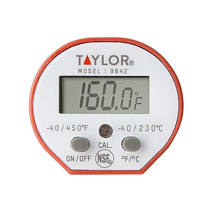 Taylor Waterproof Digital Instant Read Thermometer For Cooking, BBQ, Grilling, Baking, And Meat, Comes With Pocket Sleeve Clip, Red - style: Cooking Digital Quick Read Thermometer