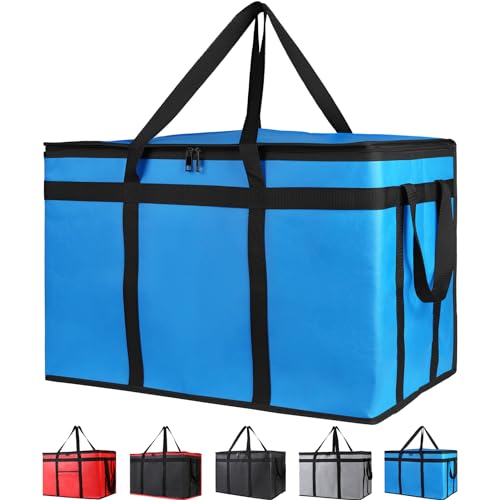 Bodaon Insulated Food Delivery Bag for Hot and Cold Meal, XXX-Large, Grocery Tote Insulation Bag for Catering, Pizza Warmer, Blue, 1-Pack | Grocery Tote Insulation Bag for Catering/Drivers for Hot and Cold Meal, Pizza Warmer, Cooler Bag, Food Warmers for