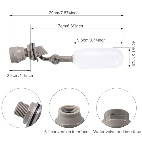 Mudder 8 Pack 1/2 Inch Mini Float Ball Valve with Adjustable Arm