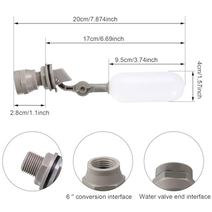 Mudder 8 Pack 1/2 Inch Mini Float Ball Valve with Adjustable Arm