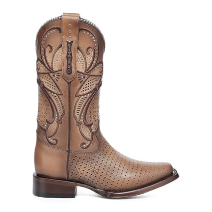 Cuadra Rodeo Western Boot Women Honey Leather Square Toe | Riding Boots - size: 6