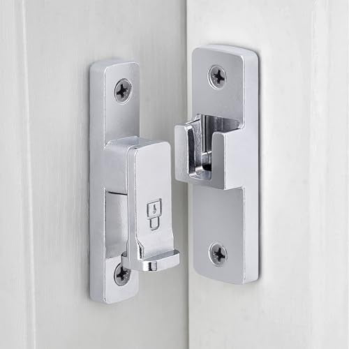 Silvery 90 Degree Zinc Alloy Barn Door Latch, Flip Gate Lock - color: Silvery_90 Degree