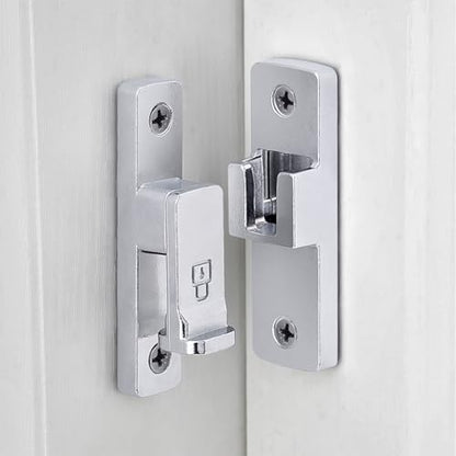 Silvery 90 Degree Zinc Alloy Barn Door Latch, Flip Gate Lock - color: Silvery_90 Degree