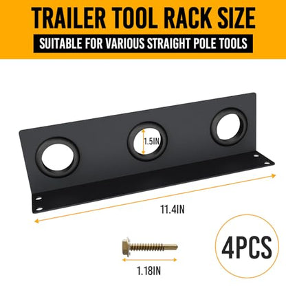 Utility Trailer Tool Rack, 4Pcs 3 Hole Shovel Holder - size: 4Pcs 3 Hole Tool Rack