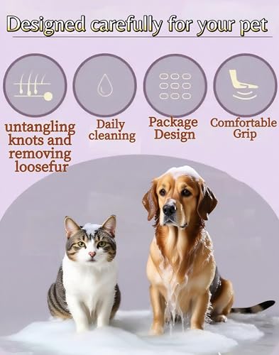 Cat Grooming Kit,Kitten Puppy Pet Dog Grooming Kit,Dog Slicker Brush,9PCS - color: Purple-9