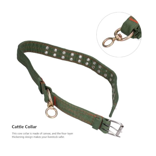 Canvas Cattle Collar, Adjustable Farm Animal Neck Strap with Metal Pin Buckle, Dark Green, S/M/L Size Options(S) - size: S