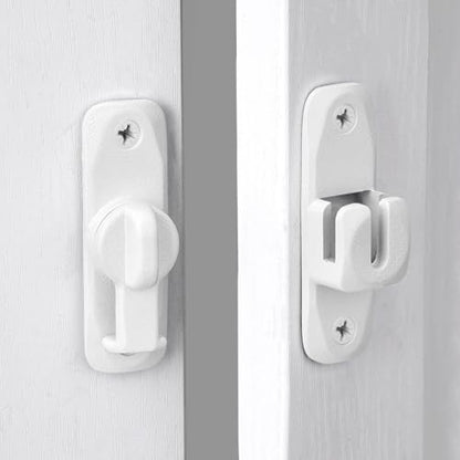 Matte White Barn Door Latches,90/180 Degree Gate Lock_B - color: Matte White