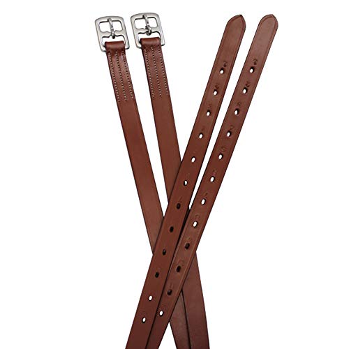 Soft Leather Stirrup Leathers with Stainless Steel Hardware, These 1" Wide Leathers Come with a One-Year Warranty.-Pair - color: Chestnut, size: 54" (Adult)