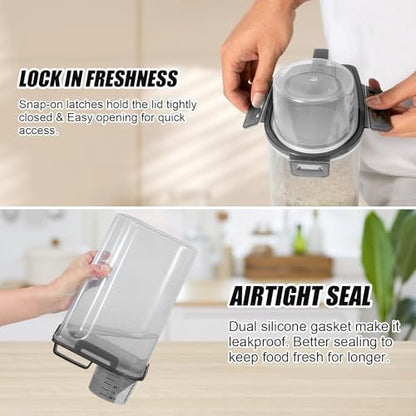 2 Pack 3 Lbs Pet Dog Cat Food Bird Seed Storage Containers for Travel -Grey - color: Grey-3L 2Pack