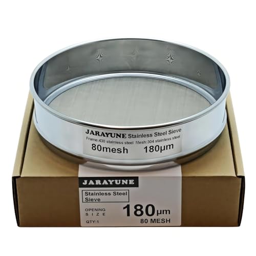 80 Mesh Stainless Steel Lab Sieve, Sturdy 8Inch(20.5cm) Sifter, Fine Mesh Sieve Strainer for Powder Pellet Flour Liquid Filtration-Lab Industrial DIY Household Use - size: 80mesh (180µm)
