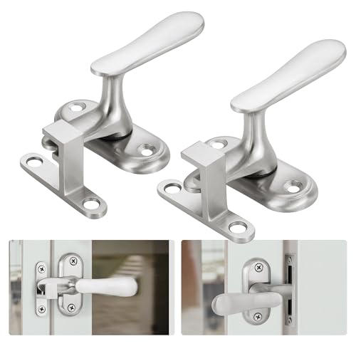 2 Pack 360 Degree Flip Bathroom Stall Latch for Inside Door | 3 Locking Methods Stainless Steel Barn Door Latch Heavy Duty Gate Hardware (Brushed Steel) - color: Brushed Stainless Steel