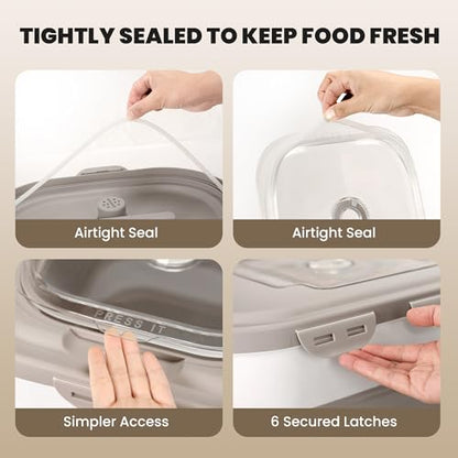 35-40Lbs Airtight Dog Food Storage Container,Collapsible Dog Food Container - color: Khaki/40 lbs
