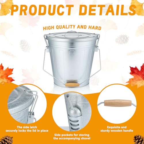 Yungyan 2 Pcs 4.5 Gallon Bird Seed Containers Storage Galvanized Steel Metal Food and Seed Locking Bucket Bin with Scoop, Rustic Farmhouse Feed Containers, Disassembled Outer Frame