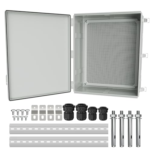 Joinfworld Outdoor Electrical Box 24.8"x20.9"x9.8" Weatherproof IP67 | Weatherproof ABS Junction Box with Stainless Steel Buckles. Ideal for Factories, Outdoor Construction & Home DIY - size: 24.8"x20.9"x9.8"
