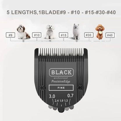 Adjustable Dog Grooming Clipper 5-in-1 Blade Compatible with WAHL Professional Animal Clipper Arco, Bravura, Chromado, Creativa, Figura, and Motion Pet, Dog, and Horse(Black) - color: Black/Pc