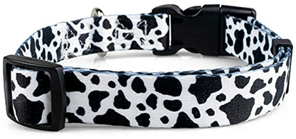 Limeloot Cow Print Dog Collar, Animal Themed Dog Collar for Male and Female Dogs, Small - color: Cow Print, size: Small
