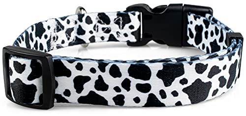 Limeloot Cow Print Dog Collar, Animal Themed Dog Collar for Male and Female Dogs, Medium - color: Cow Print, size: Medium
