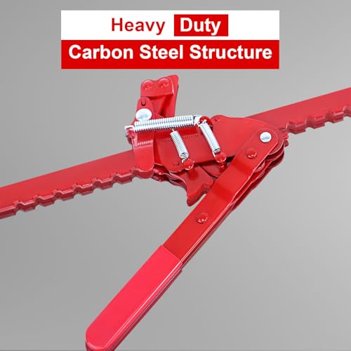Steel Wire Fence Stretcher Tool, Wire Fence Splicer Repair Tool | Fence Stretcher Splicer, Long Arm Labor Saving Design, All Purpose Wire Fence Stretcher for Barbed & Smooth Wire, Red - color: Red