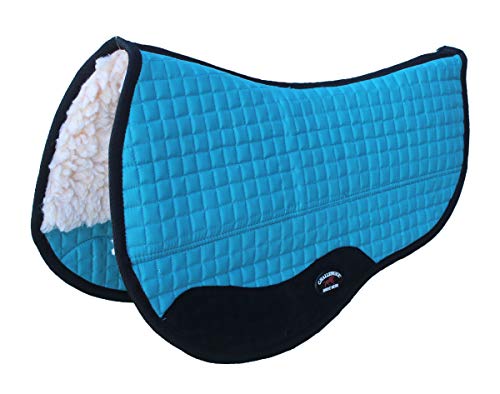 CHALLENGER Western Horse Saddle PAD 28X30 Double Back Barrel Fleece Lined Turquoise 39108