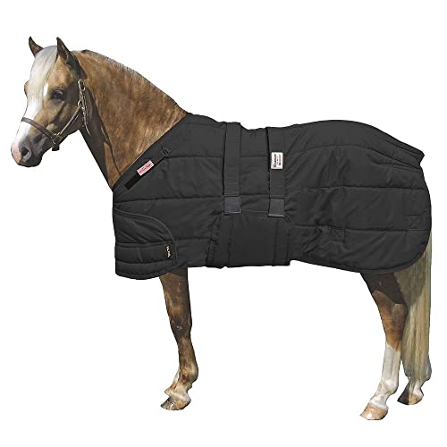 Dura-Nylon Expandable Bellyband Pony/XL Lightweight Foal Horse Stable Blanket | Color Black |Durable 420 Denier Nylon | Expandable Bellyband | 6 oz. Fiberfill Insulation | Maintenance Free
