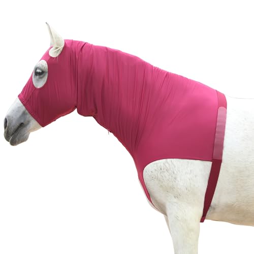 LEAFOREST Horse Slinky Hood with Zipper Stretch Neck Cover Sleazy Hoodies - color: Wine Red