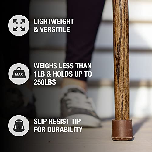 Brazos Handcrafted Wood Walking Cane, Twisted Oak, Traditional Style Handle, for Men & Women, Made in The USA, 37" - color: Brown