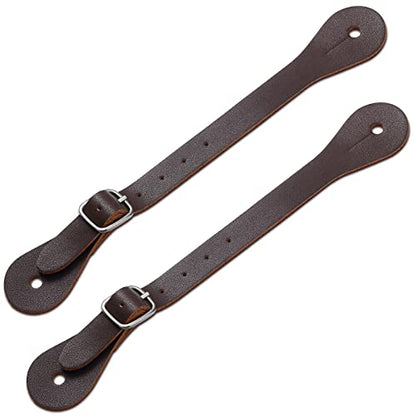 Saintrygo 2 Pcs Adjustable Leather Spur Straps for Western Boots,Rustic